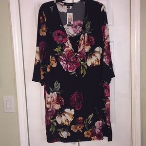 Karen Kane - Floral Lace-Up Dress